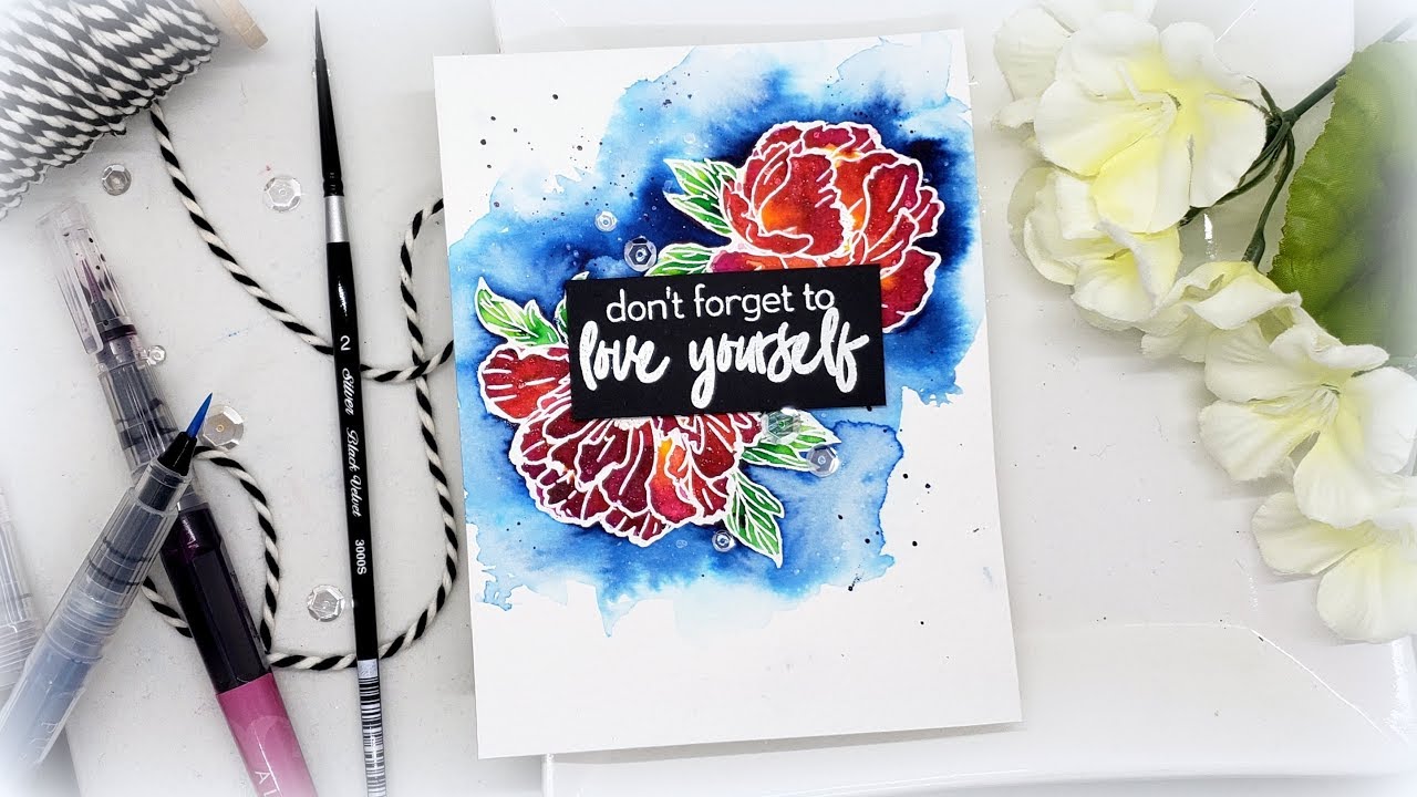 Bold Watercolor Emboss Resist with Altenew Watercolor Brush Markers