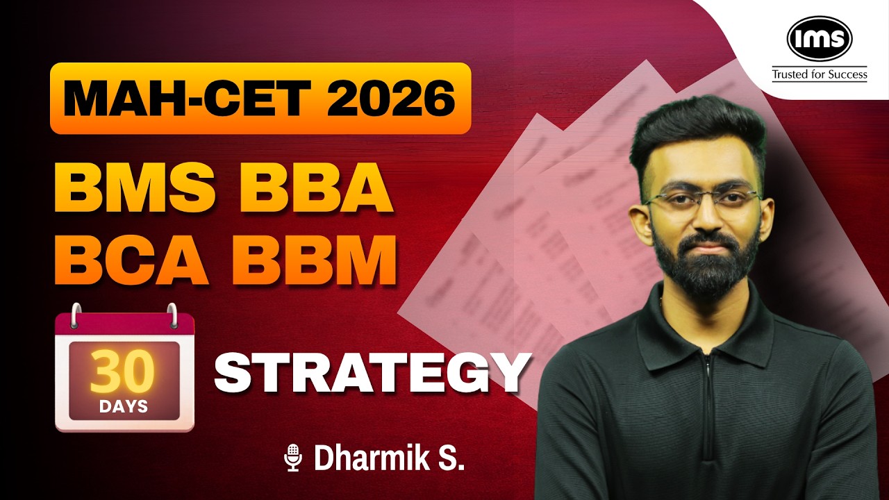 MAH-CET 2026 | BBA/BMS/BCA/BBM 30 Days Complete Strategy ft. Dharmik Sir