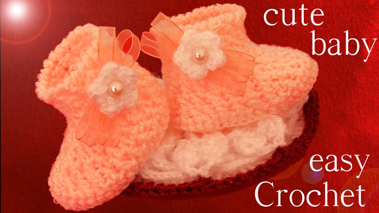 Como tejer fácil zapatitos botitas escarpines de bebe a Crochet Ganchillo - How to easy Crochet Baby