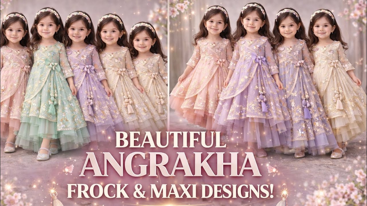 Kids Eid Dresses 2026 | Trending Kids Fashion 2026 | Angrakha Frocks & Maxi Dresses