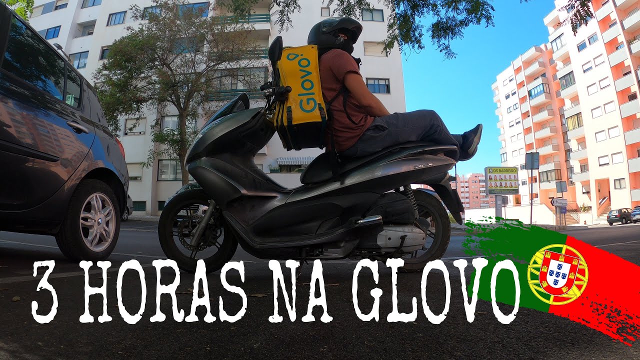 3 HORAS TRABALHANDO PARA GLOVO - ESTAFETA MOTOBOY em Portugal 🇵🇹 🚀 Quanto ganhei!?