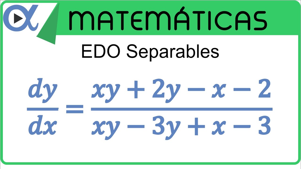 Ecuaciones diferenciales ordinarias (separación de variables) ejemplo 12 | Vitual