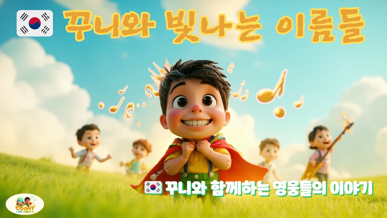 🇰🇷 꾸니와 빛나는 이름들 ✨ | 꾸니와 함께하는 영웅들의 이야기#동요애니메이션 #자존감동요 #꾸니동요 #k동요#coonylimeworld