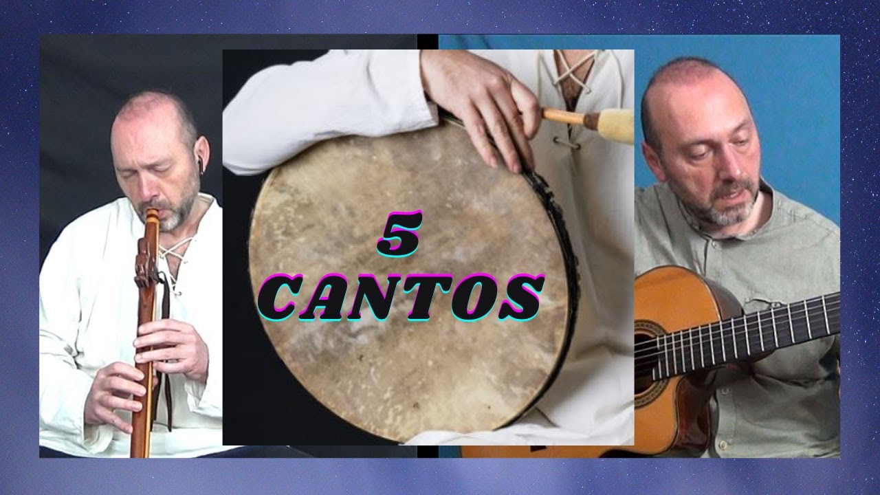 🕉 5 Cantos con Tambor, Flauta y Guitarra 🟤 (Mantras Hindúes, Cantos Nativos, Blues y más....)