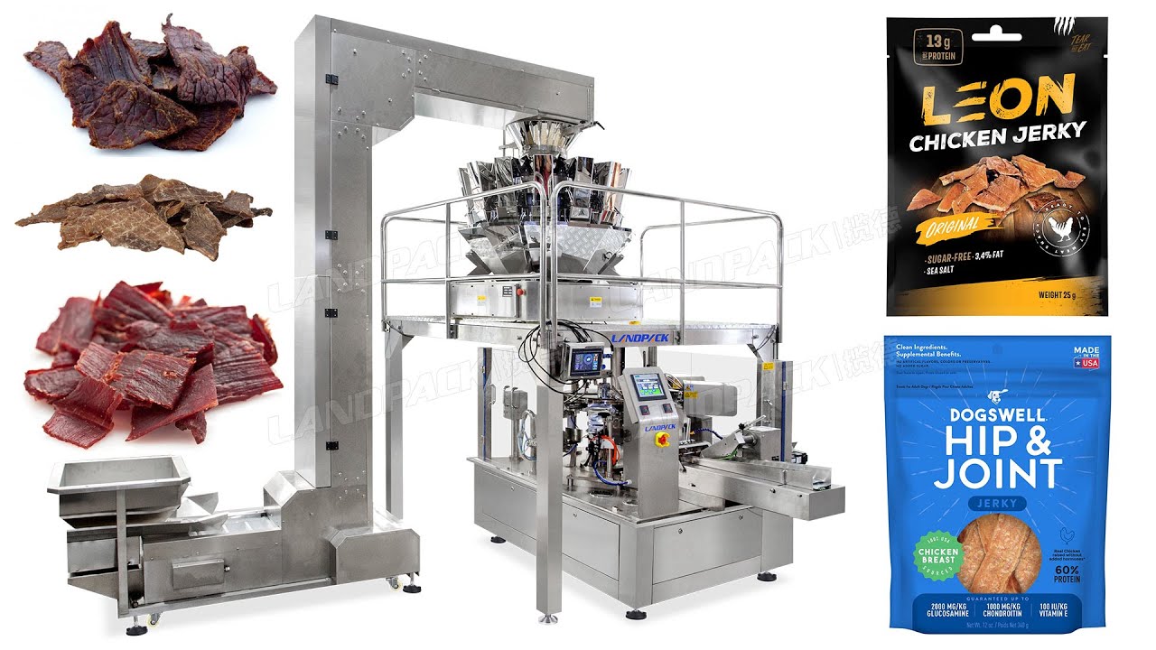 Automatic Doypack Rotary Packing Nitrogen Biltong Beef Jerky Zipper Premade Pouch Packing Machine