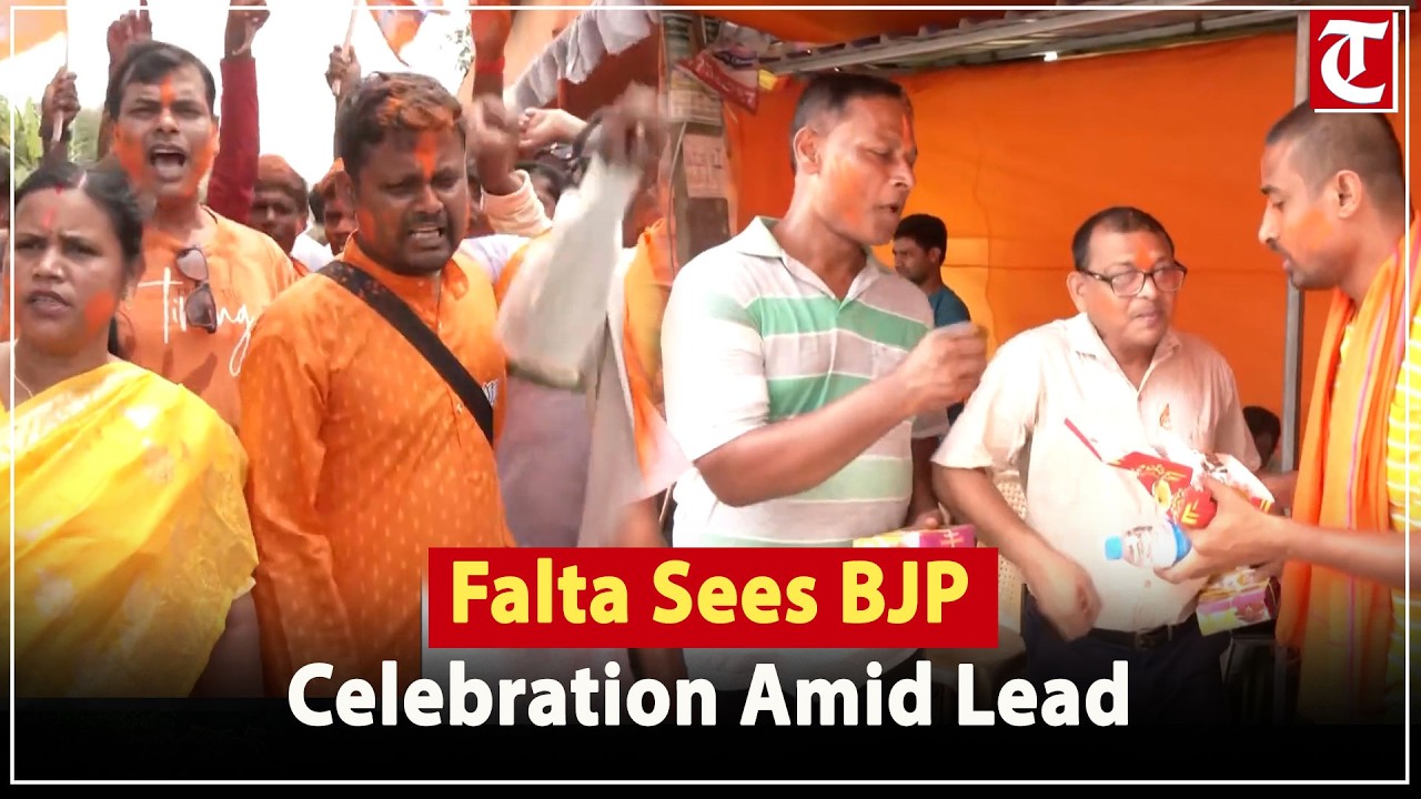 BJP celebrations begin in Falta as Debangshu Panda leads by over 9000 votes in early trends