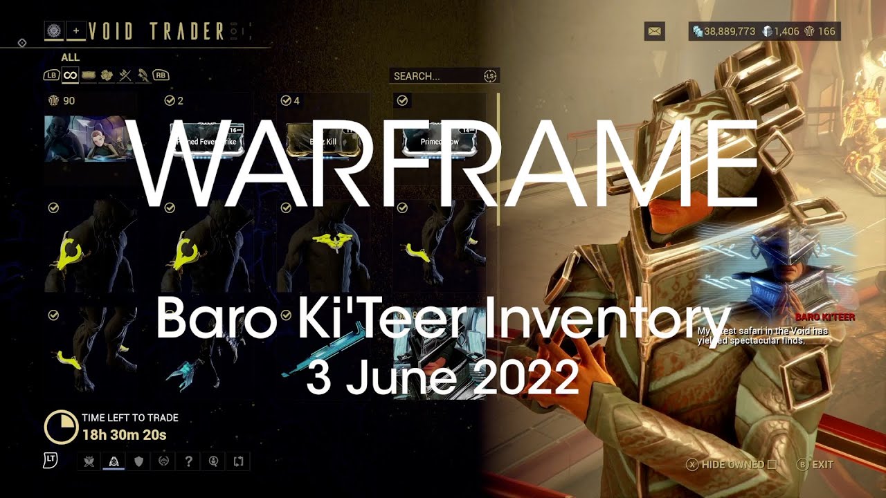 Baro Ki'Teer Warframe Location & Inventory 03 June 2022-Xbox One/Series S X & PS4/PS5