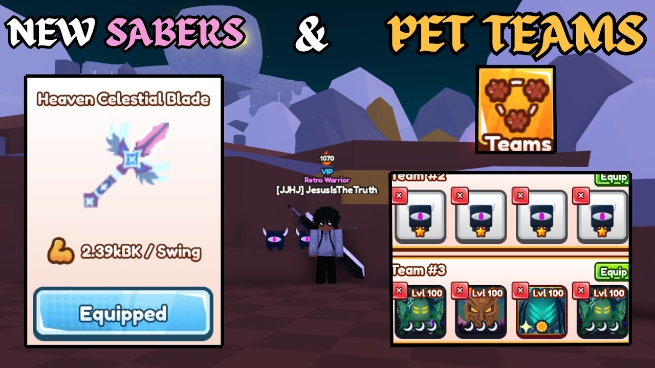 ЛУЧШИЕ НОВЫЕ САБЛИ И КОМАНДЫ ПИТОМЦЕВ! ОБНОВЛЕНИЕ QOL! | - Roblox Saber Simulator