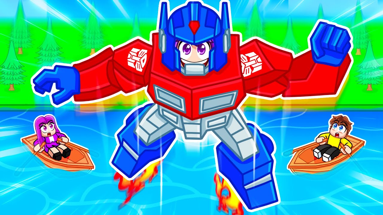 Becoming OPTIMUS PRIME in Roblox Build a Boat…