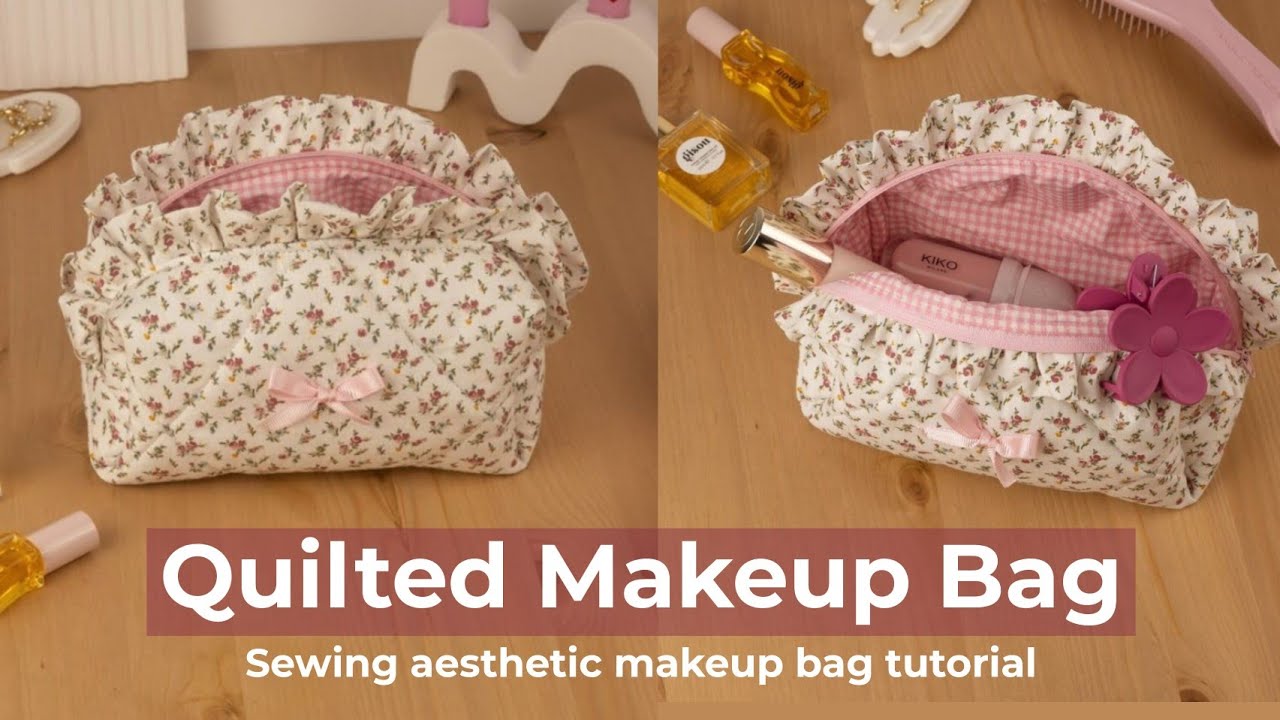 DIY Makeup Bag | Make This Aesthetic Spring Makeup Bag 🌱