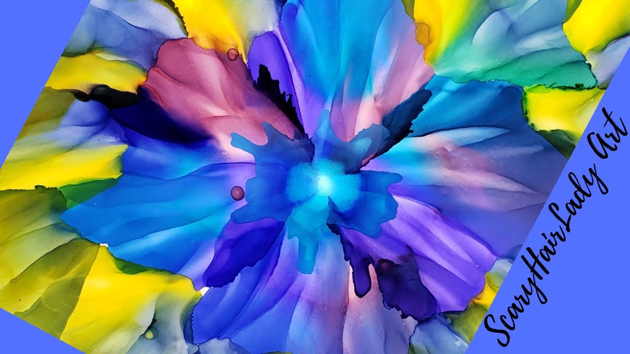 #95 Alcohol Ink Kaleidoscope Ranger Ink & Pinata Blanco tutorial