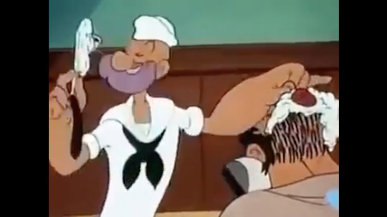 Popeye's Barber Shop: Shaving Bluto.