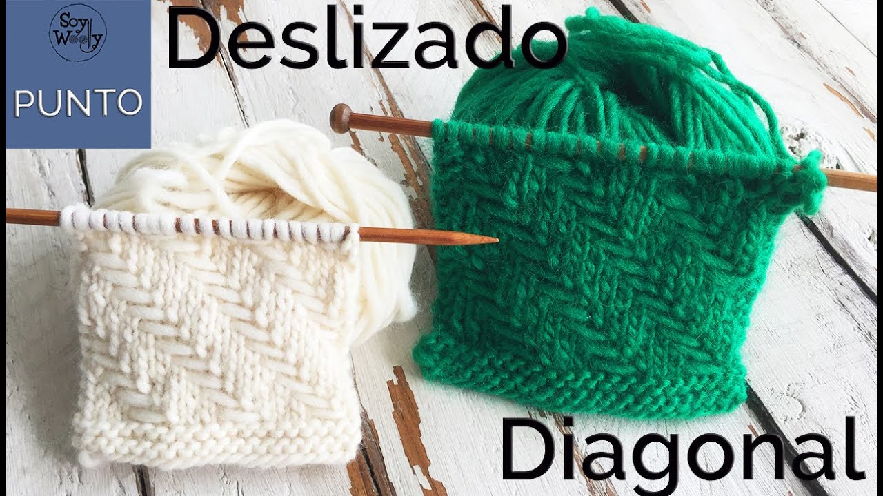 Punto Deslizado Diagonal: para tejer accesorios del hogar en dos agujas - Soy Woolly