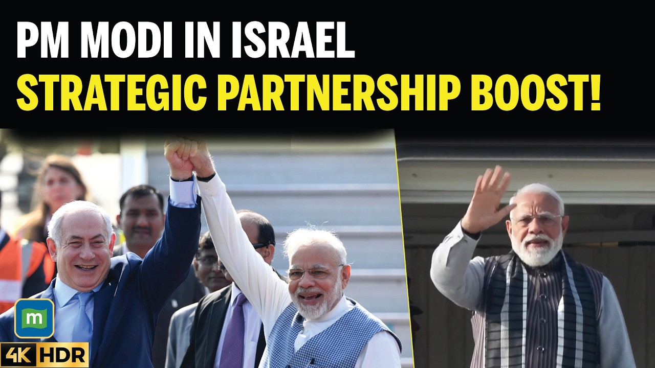 PM Modi Embarks On 2-Day Israel Tour, Knesset Illuminated In Tricolour | 4K