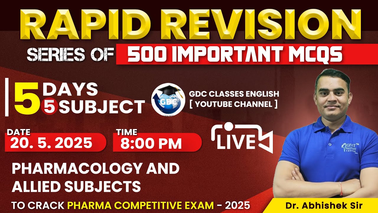 Rapid revision | Lecture-2-PHARMACOLOGY & ALLIED SUBJECTS (Complete syllabus)500 Imp. MCQs in 5 Days