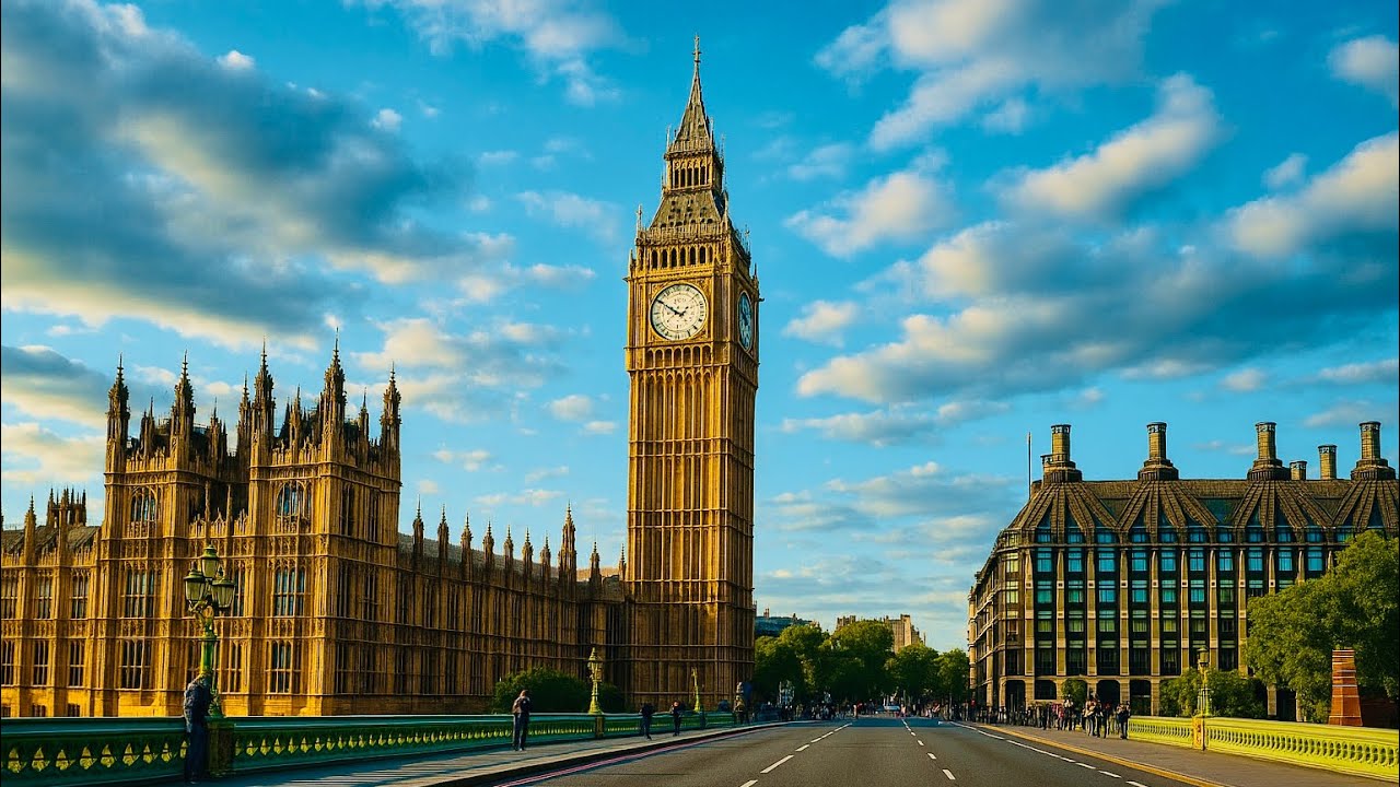 Real London View 4K. Westminster - Trafalgar Square - Pall Mall - Victoria Embankment & Temple Place