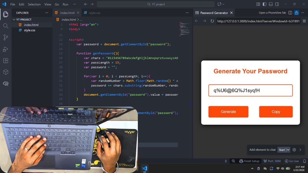 ASMR Program - Password Generator using HTML, CSS & JavaScript (No Talking)