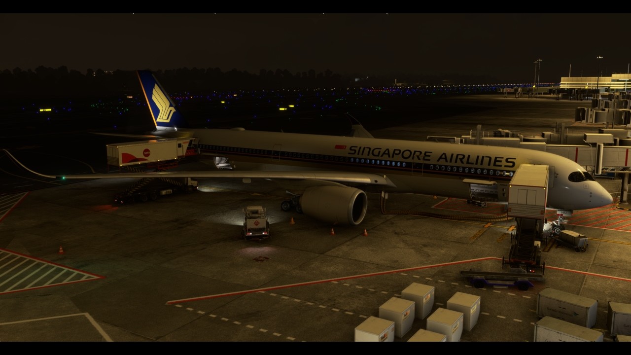 MSFS20 - INI A359 - Evening Departure from Singapore RW02C - Vatsim ATC  - SIAV Group - SQ215
