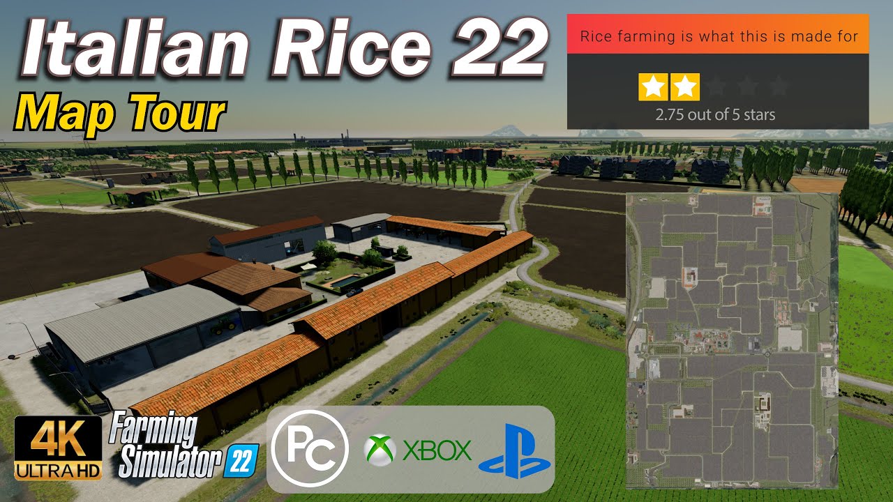 Итальянский рис 22 | Обзор карты | Farming Simulator 22