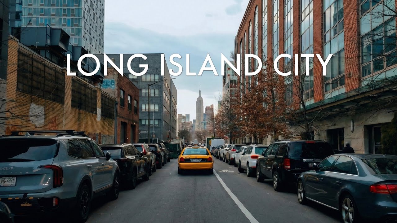 4K NYC Drive | Manhattan Skyline Views from Long Island City (Quiet Winter)