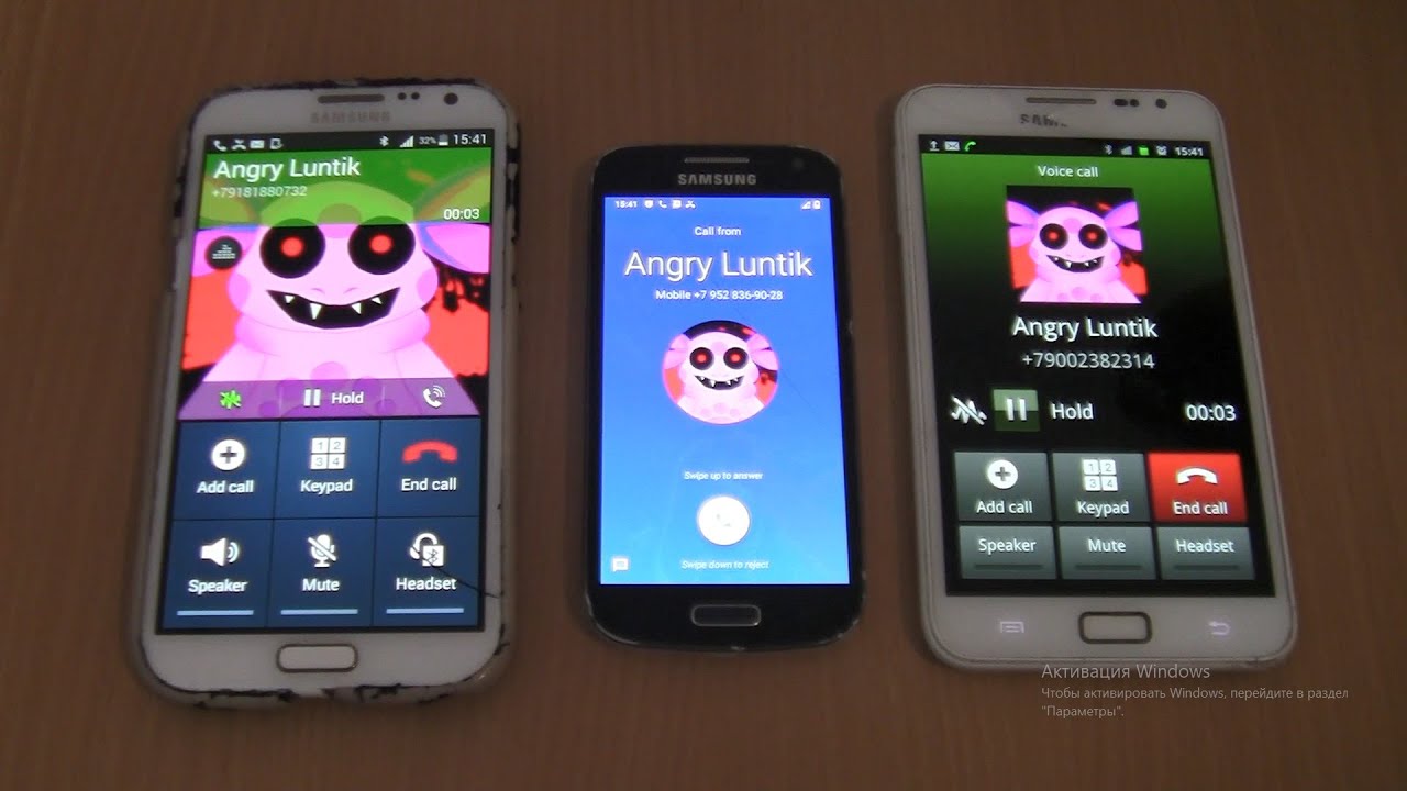 Angry Luntik Incoming call&Outgoing call at the Same Time Samsung  S4 mini Android 11+Note 2+Note 1