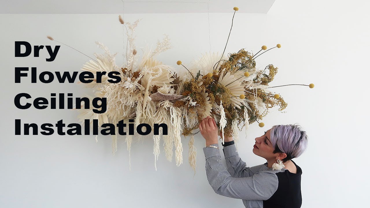 How to build a ceiling flower installation during Quarantine
