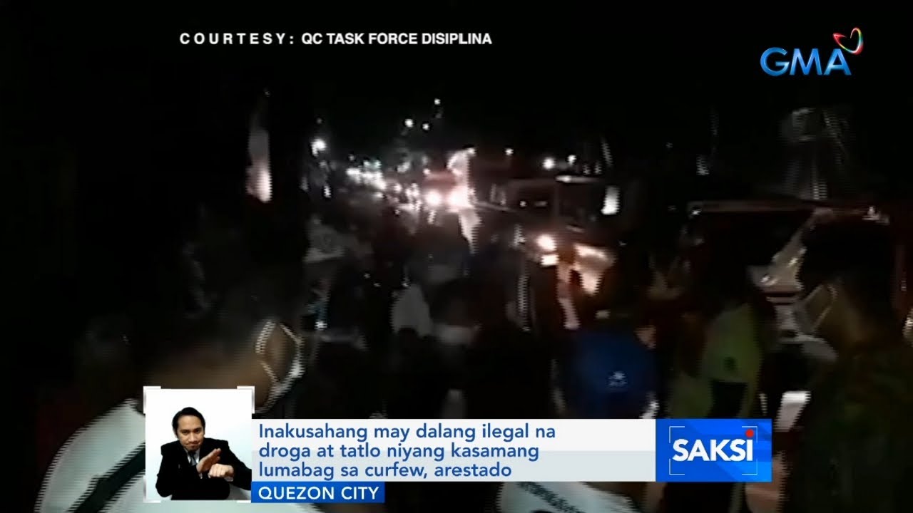 Inakusahang may dalang ilegal na droga at tatlo niyang kasamang lumabag sa curfew, arestado | Saksi