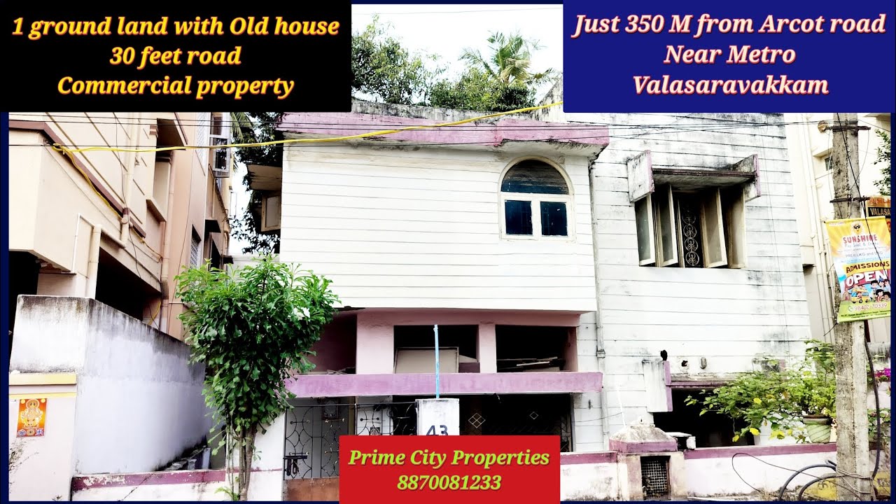 1 Ground Commercial Land Sale in Valasaravakkam, Chennai 🆔2147 #Nr Arcot road #landforsale #oldhouse