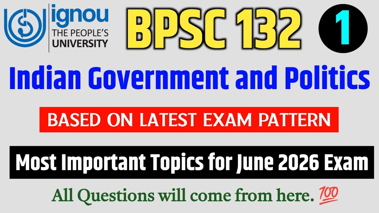 BPSC 132 Important Questions June 2026 in English | IGNOU BPSC 132 Question Paper 2026 Exam