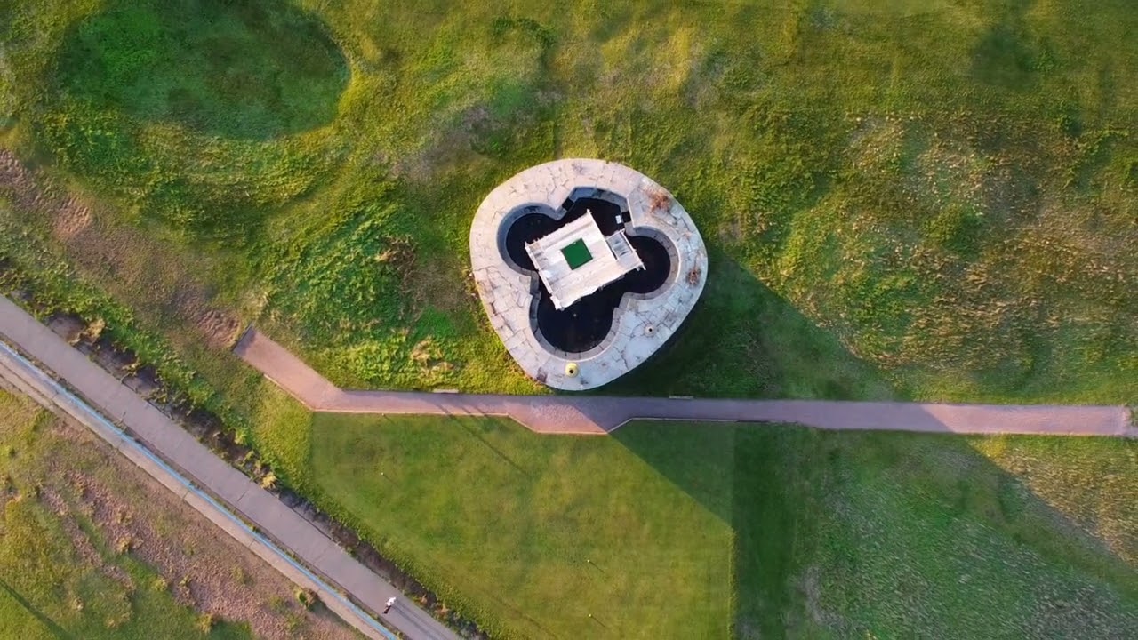 martello tower hunt, Felixstowe, suffolk, cinematic dji mini 2 drone footage.