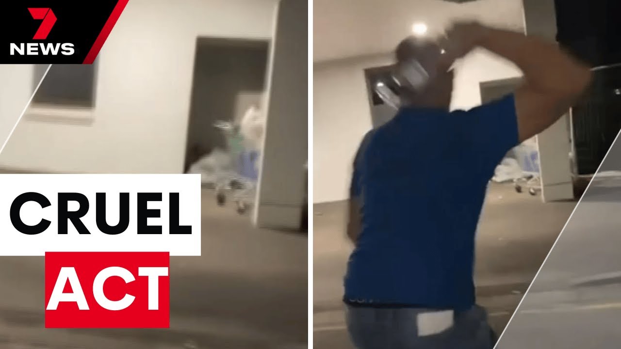 Sickening glass bottle attack on rough sleeper outside Adelaide medical clinic | 7NEWS