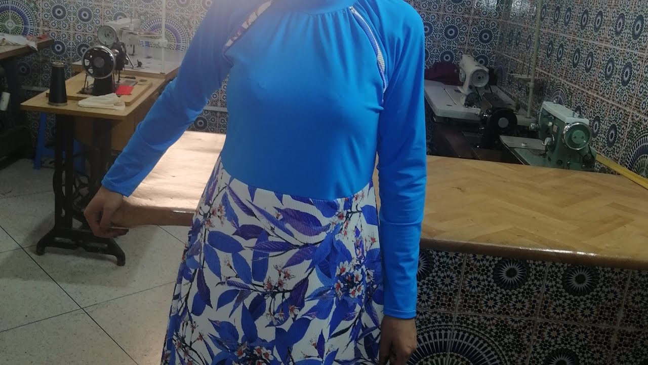 فصالة وخياطة بوركيني رائع 👌👌👌