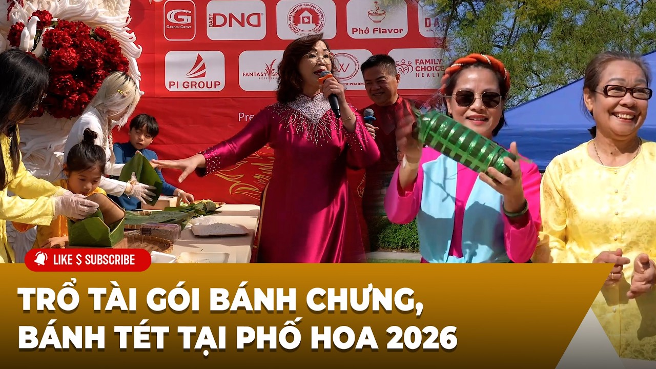 Trổ tài gói bánh chưng, bánh tét tại Phố Hoa 2026