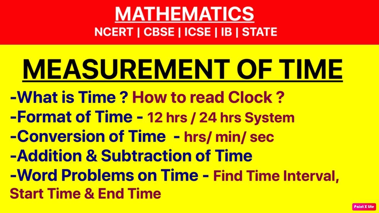 Measurement of Time | Conversion of Time
