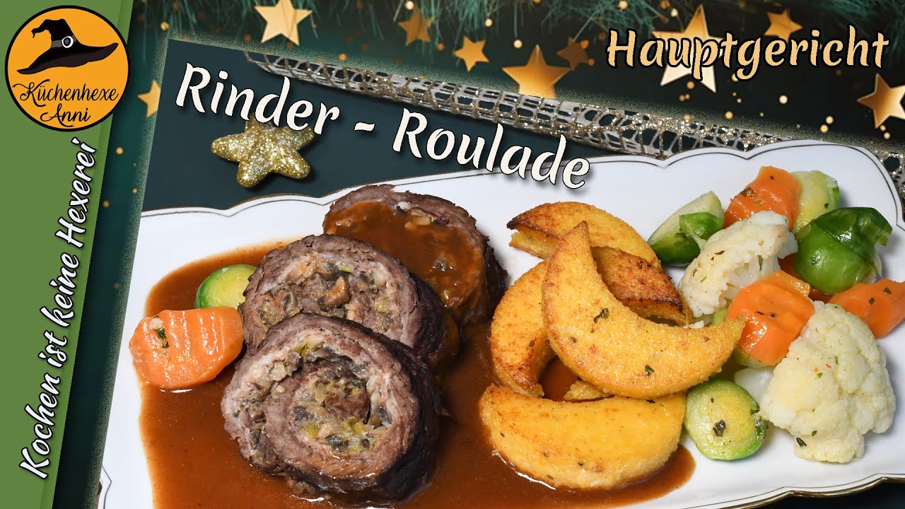 2. Gang,  Rinderroulade mit Polenta Monden und Gemüse ( Weihnachtsmenü - Festtagsmenü 2025 )