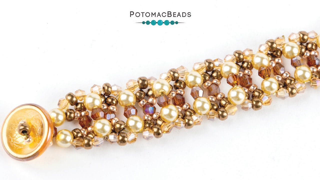 Crossing Bicones Bracelet - DIY Jewelry Making Tutorial by PotomacBeads