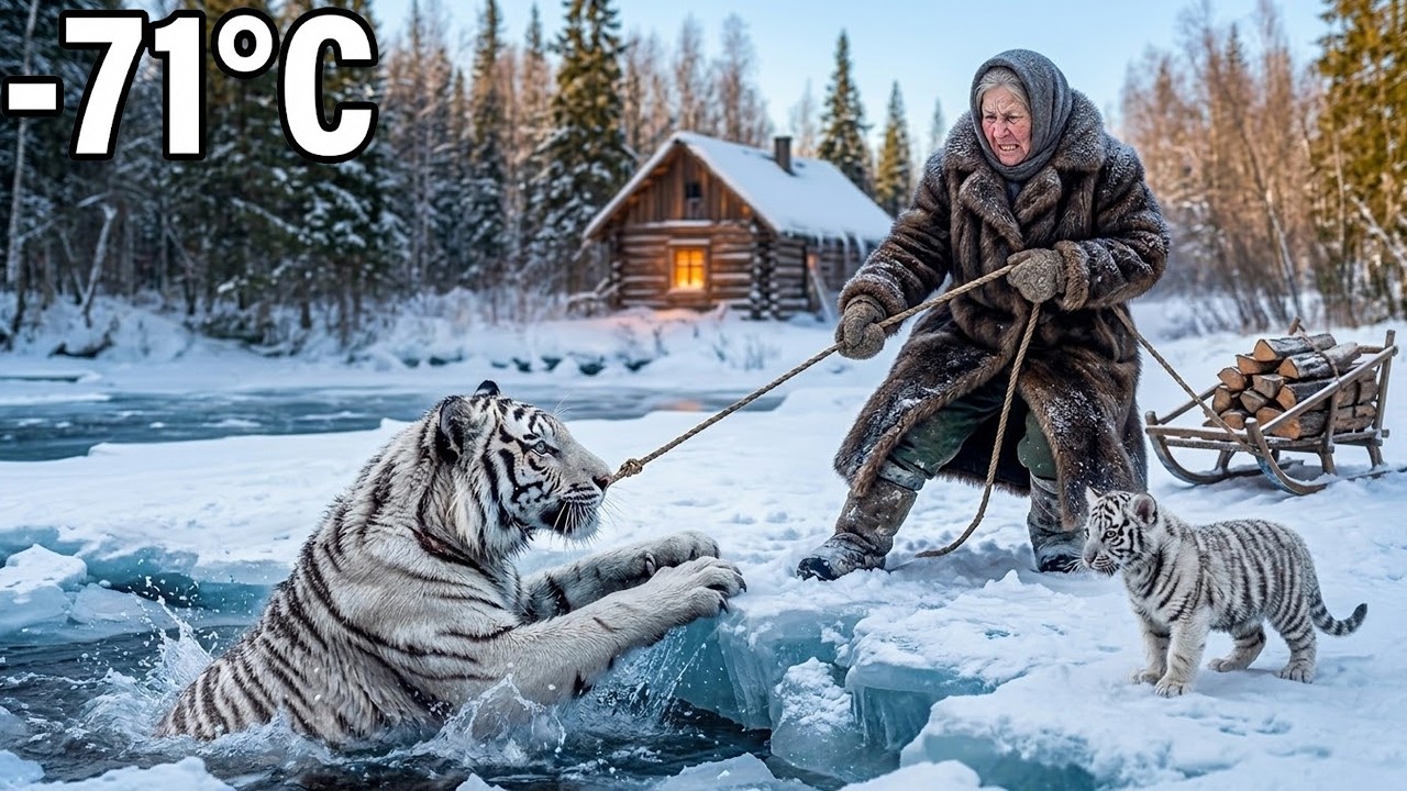90-Year-Old Hero Saves White Tiger Family from Frozen Siberian River | Yakutia Survival