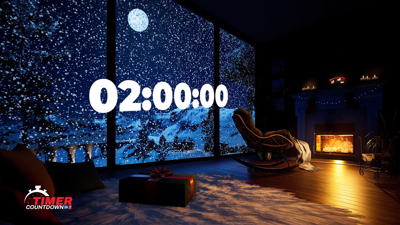 2 Hour Winter Timer | Fireplace Countdown ❄️🔥