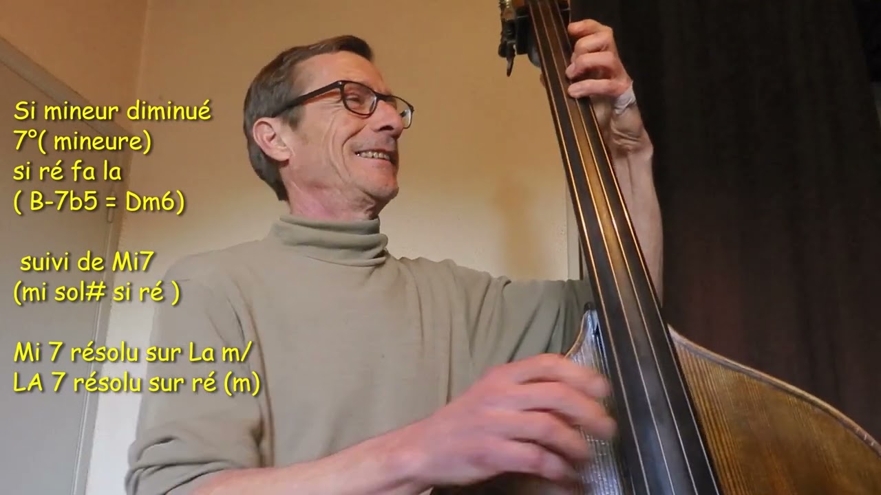 Initiation à la Contrebasse et Walking Bass Chapitre 2eme  Grille et Thème de 'Fly me to the Moon'