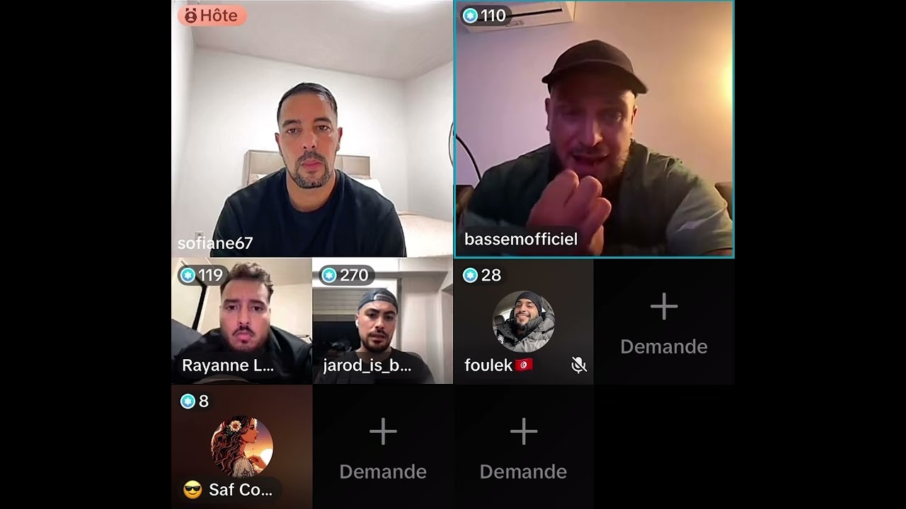 Bassem en live sur tiktok 