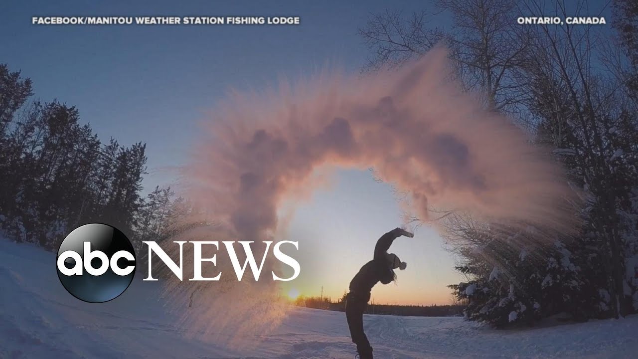 People throw boiling water into freezing air to prove how cold it is