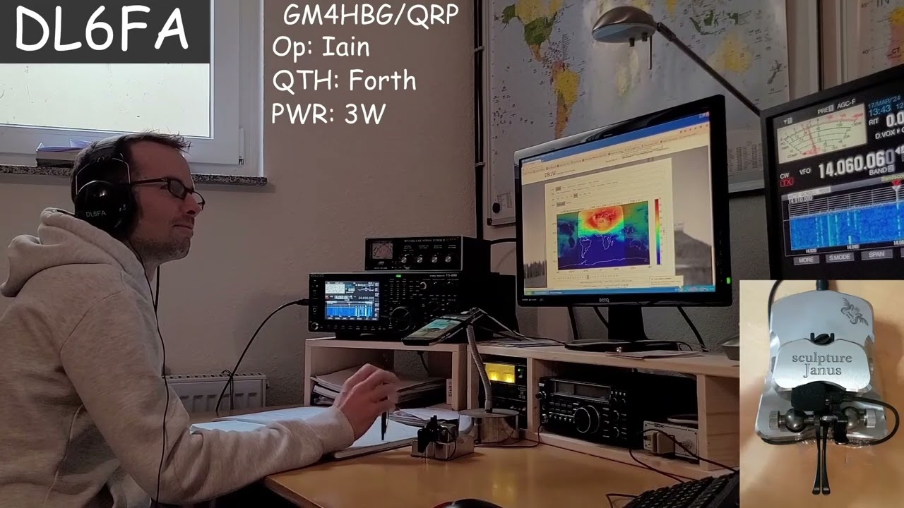 CW Full QRP 5W/3W QSO DL6FA with GM4HBG 1100km to Scotland Morse basic Telegrafie 26WPM DOK F38 DARC