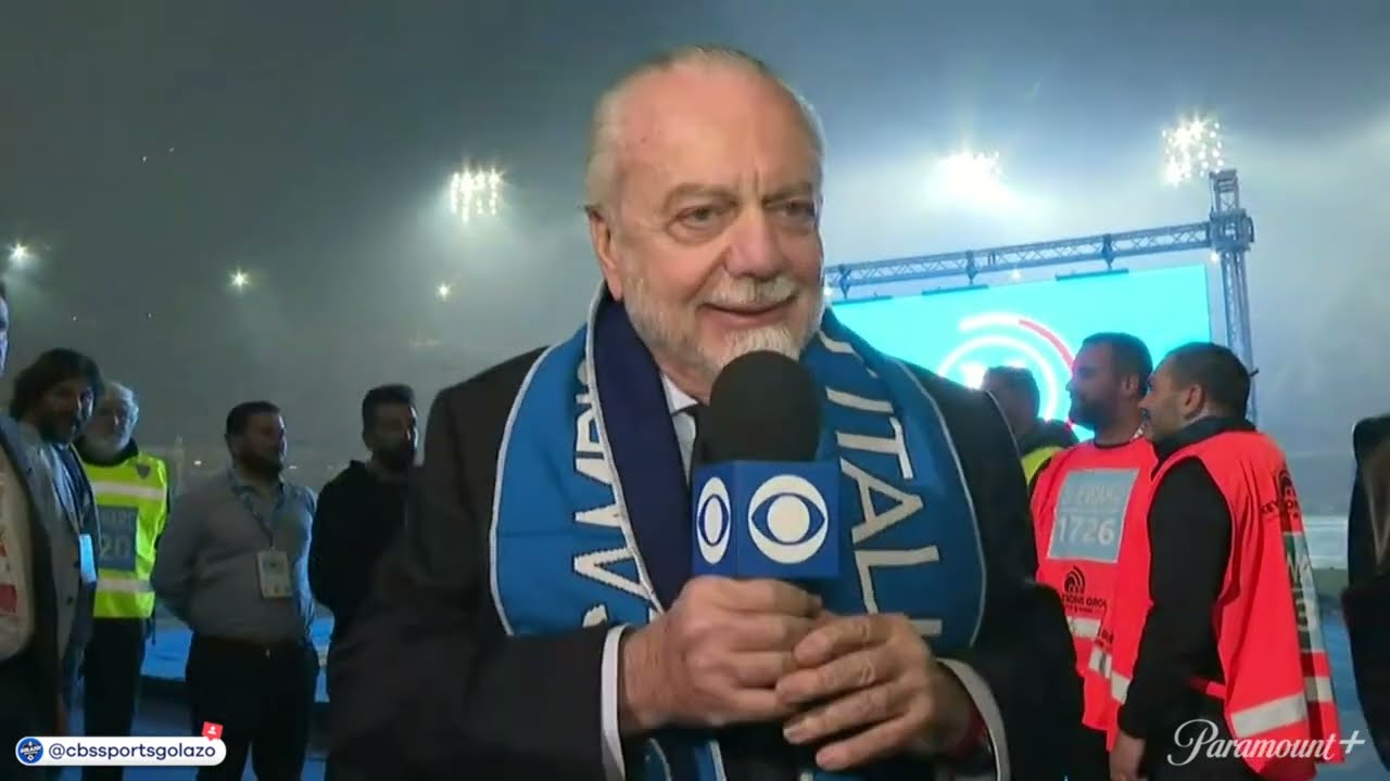 Napoli owner Aurelio De Laurentiis celebrates Napoli's first Scudetto in 33 years