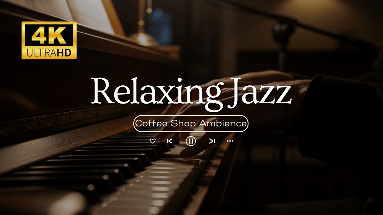 Relaxing Jazz Coffee Music - Rainy Autumn Night Ambience With Cozy Fireplace And Warm Light