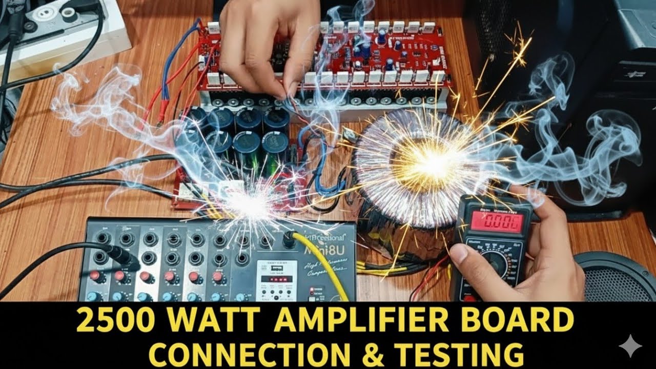 MV Collection 2500 Watt Amplifier Board Full Connection Diagram & Loud Sound Test //