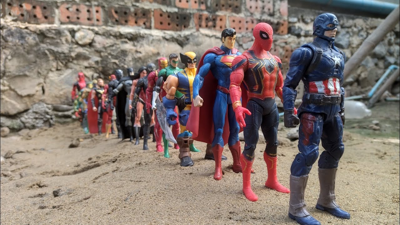 AVENGER HERO TOY REVIEW.SPIDER MAN.CAPTAIN AMERICA.SUPER MAN.WOLVERINE.GREEN LANTERN.IRON MAN.