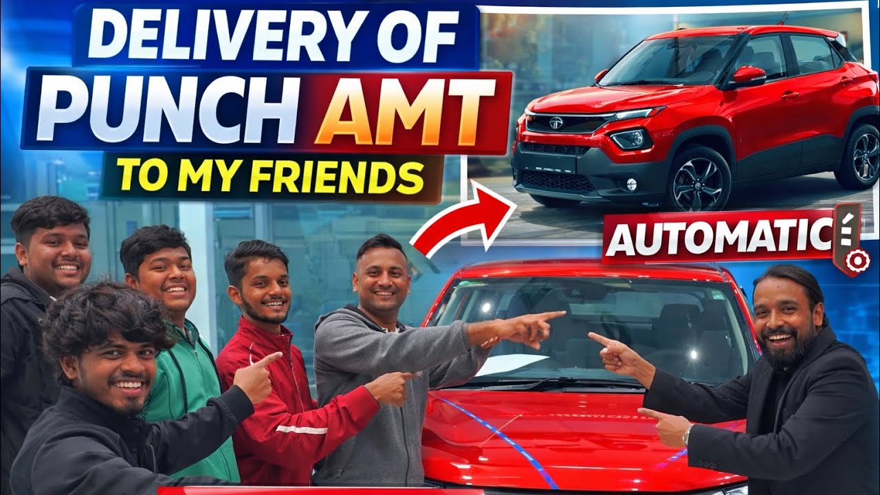 #Finally Delivered! Tata Punch AMT Red 🔥 | Full Delivery Vlog🚘🚘💕🎁