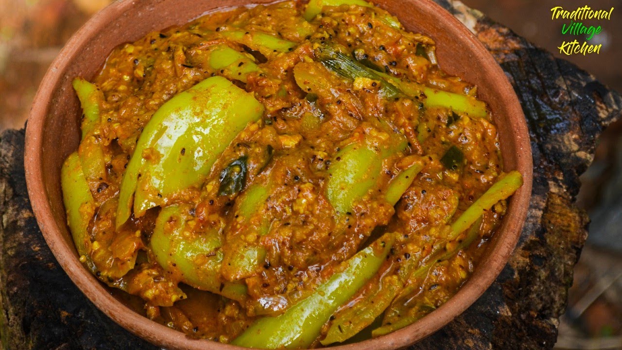ගමේ රසට මාළු මිරිස් ග්‍රේවි | Capsicum Gravy Recipe | Indian Style Capcicum Masala Curry