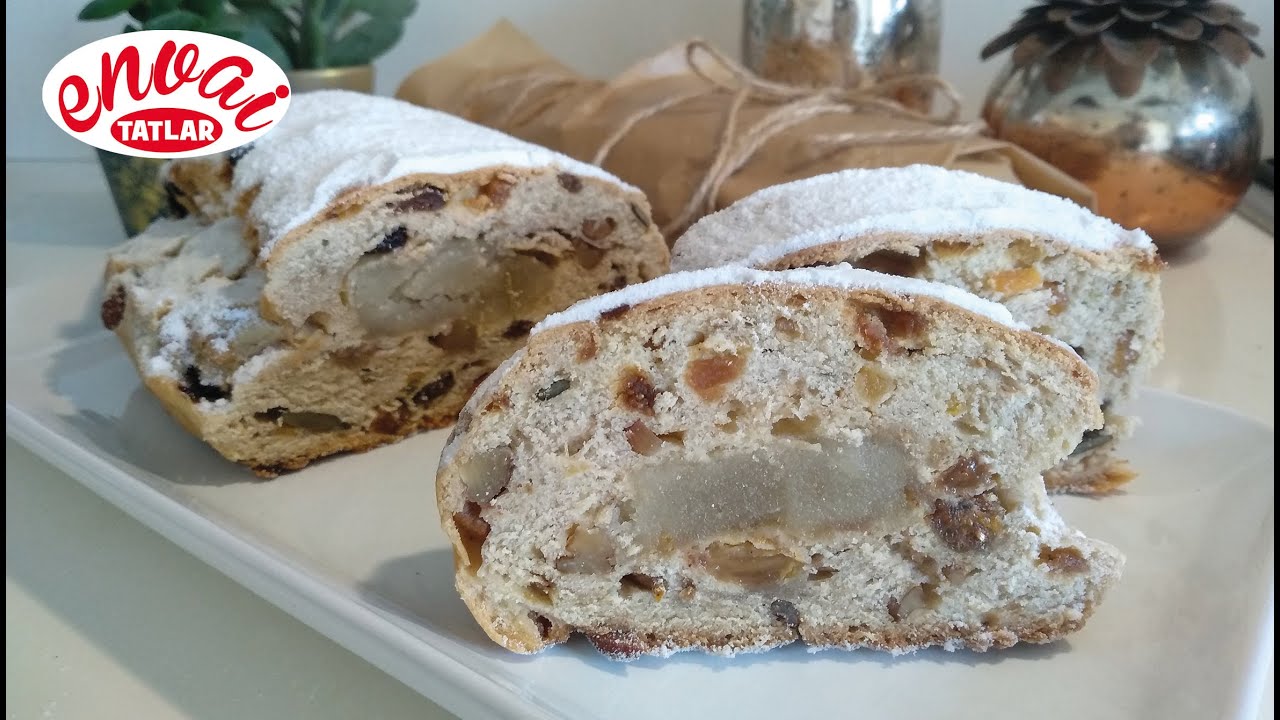 Marzipanlı Stollen tarifi, Badem ezmeli Noel ekmeği #almançöreği, #stollen #noel #marzipan #evdeyap