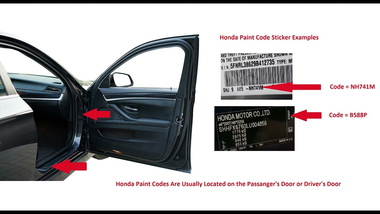 How to find your Honda  car paint colour code